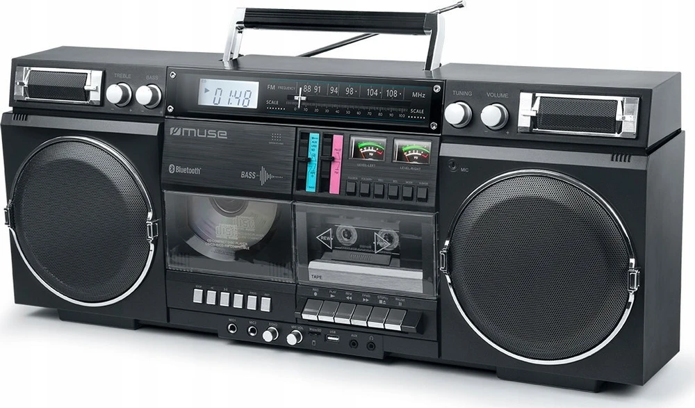 Muzikinis centras Muse | Ghetto Blasters | M-380 GB | AUX in | Bluetooth | Cassette deck | CD grotuvas | Juodas