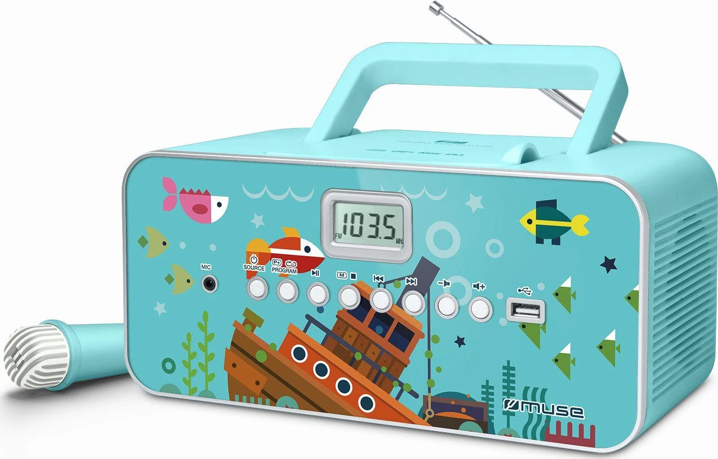 Muse Mūza | M-29KB | Nešiojamas radijo CD/MP3 grotuvas su USB | 30 W | Vaizdas
