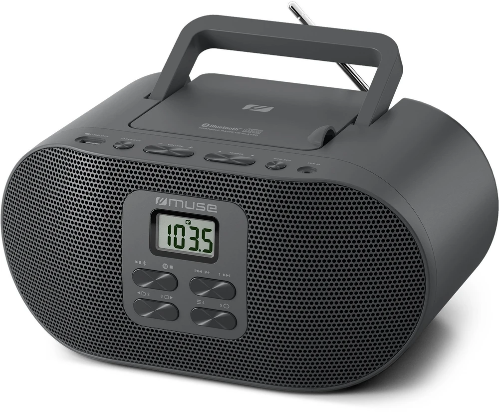 Muse M-33 BT | Nešiojamasis radijas su CD/MP3 grotuvu, Bluetooth ir USB prievadu | AUX įvestis