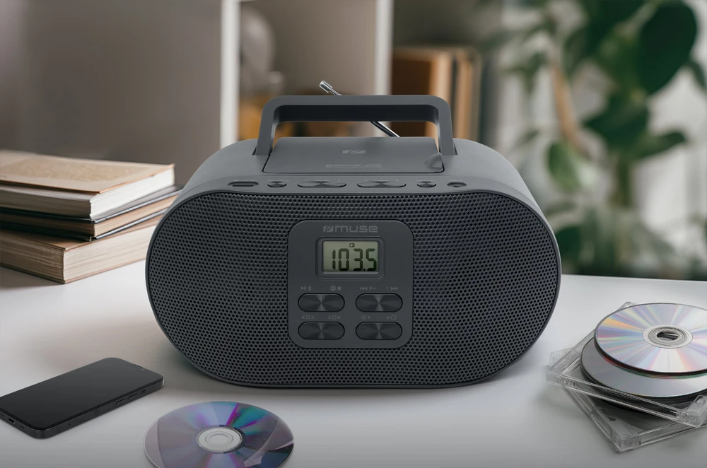 Muse M-33 BT | Nešiojamasis radijas su CD/MP3 grotuvu, Bluetooth ir USB prievadu | AUX įvestis