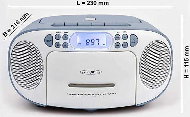 Grotuvas Reflexion RCR2260DAB Boombox balta/mėlyna