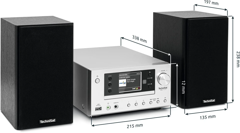 Muzikinis centras Grotuvas TechniSat Technisat Viola 710 CD IR sidabrinė