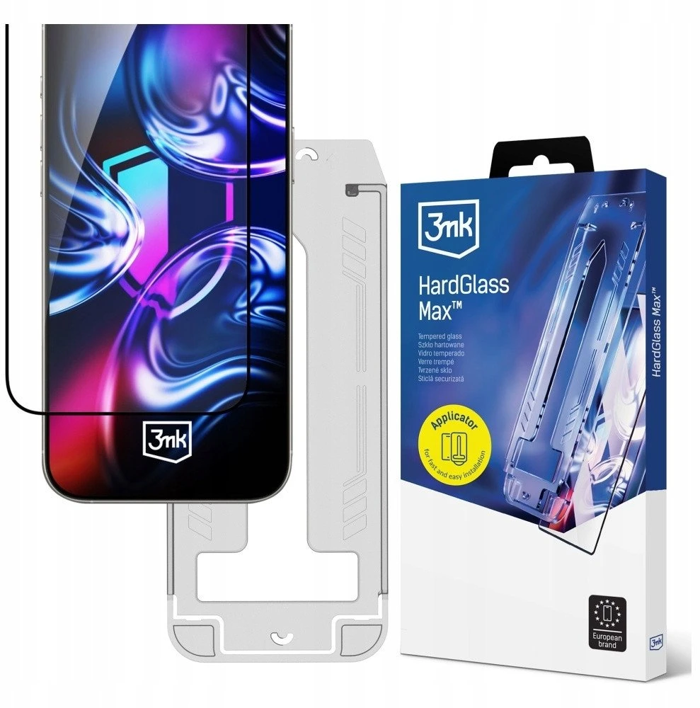 Grūdintas stiklas 3MK HardGlass Max su aplikatorem do Samsung Galaxy S24/S25