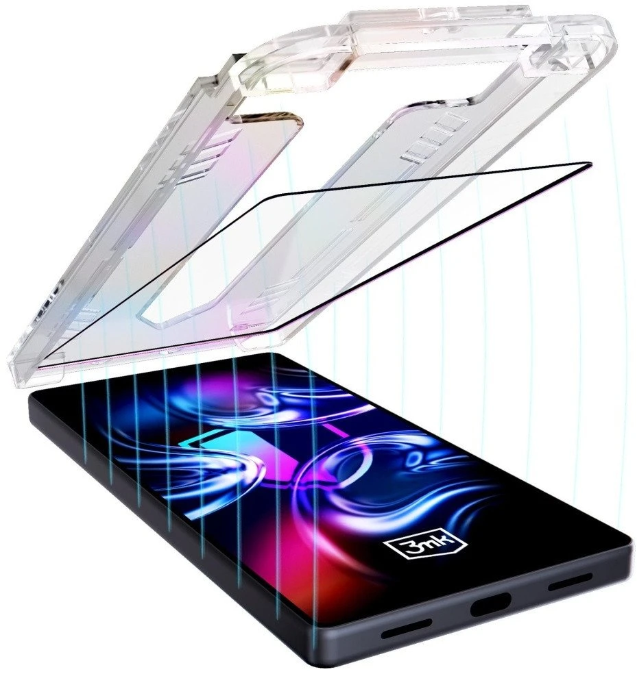 Apsauginis stiklas 3MK HardGlass Max su aplikatoriumi skirtas Apple iPhone 16 Pro/17