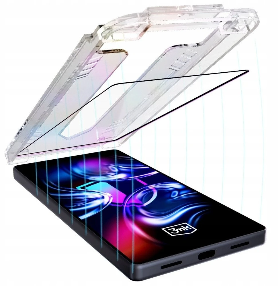 Grūdintas stiklas 3MK HardGlass Max su aplikatorem do Samsung Galaxy S24/S25