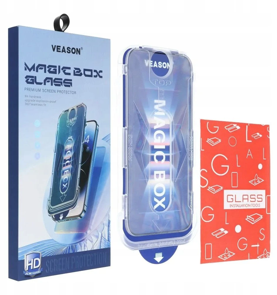 6D Pro Veason lengvai montuojamas stiklas + aplikatorius - skirtas iPhone 17 Air juodas