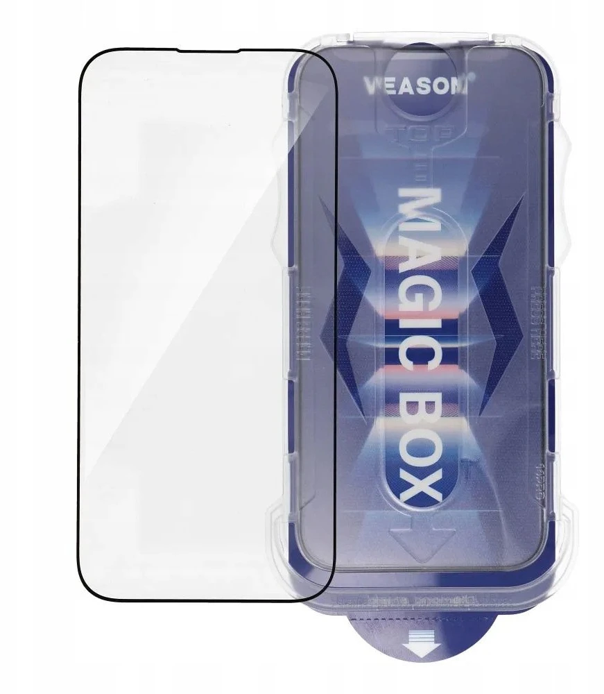 6D Pro Veason lengvai montuojamas stiklas + aplikatorius - skirtas iPhone 17 Air juodas