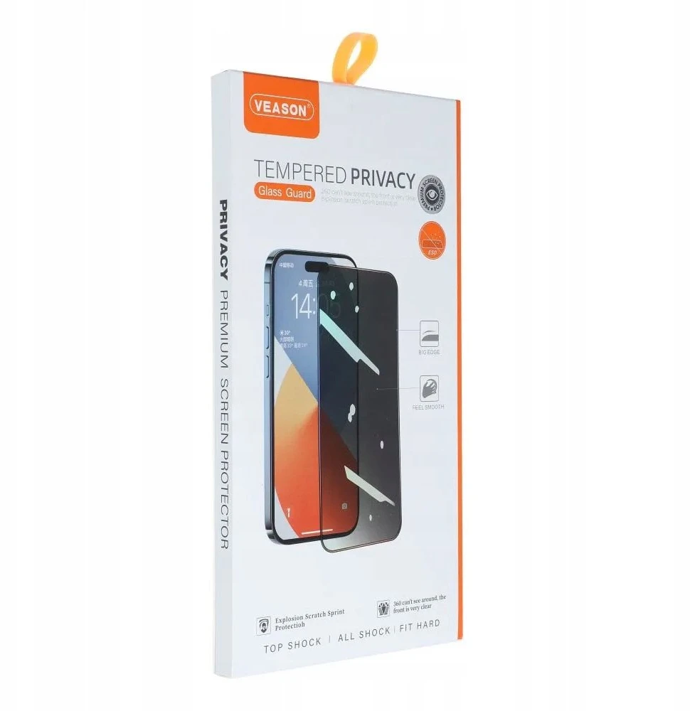 6D Pro Veason Privacy Glass - for Iphone 15 juodas
