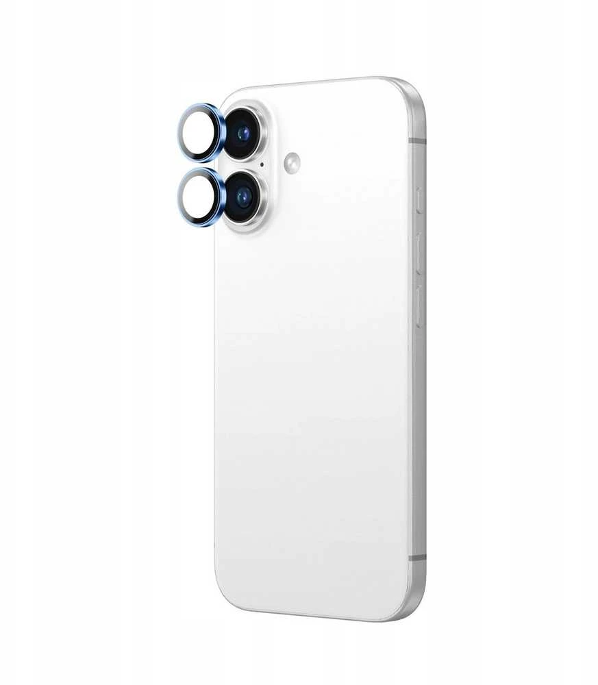 „AmazingThing AR“ aliuminio 2 objektyvų stiklas su kameros objektyvo rėmeliu, skirtas „iPhone 16 / 16 Plus“ - Mėlyna