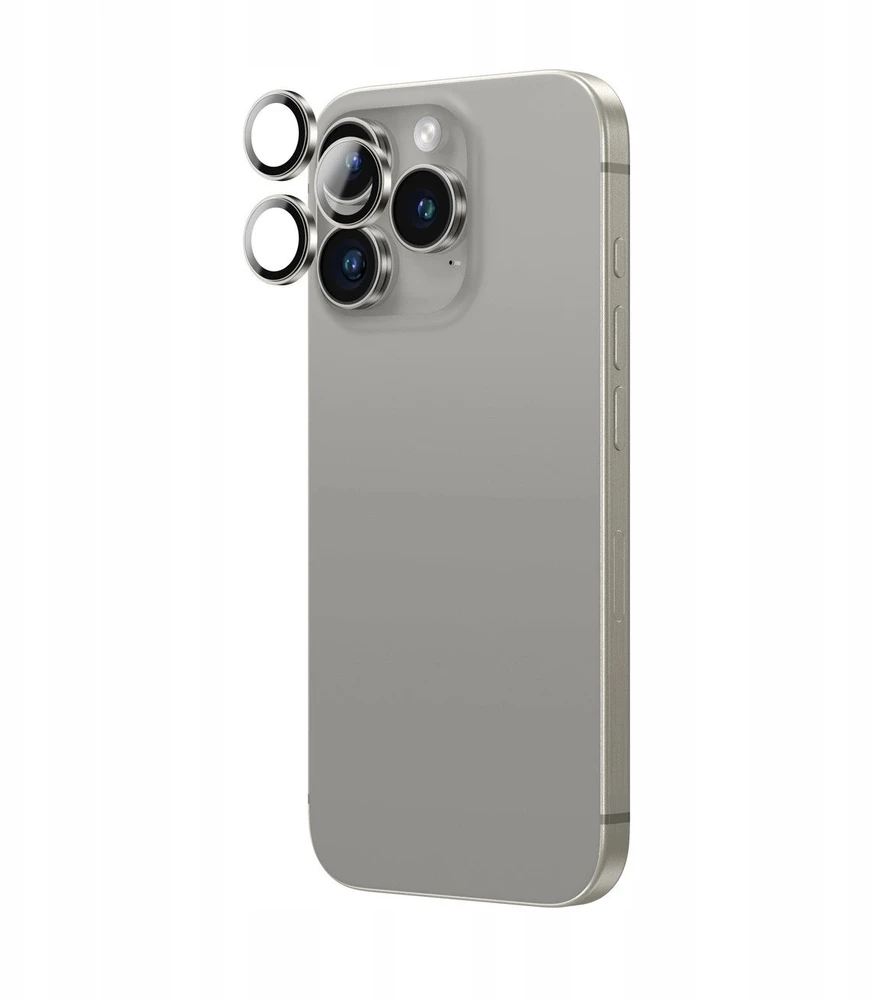 Nezatříděno „AmazingThing AR“ aliuminio 3 lęšių stiklo ir kameros objektyvo rėmelio skirtukas „Apple iPhone 16 Pro / 16 Pro Max“ – pilkas