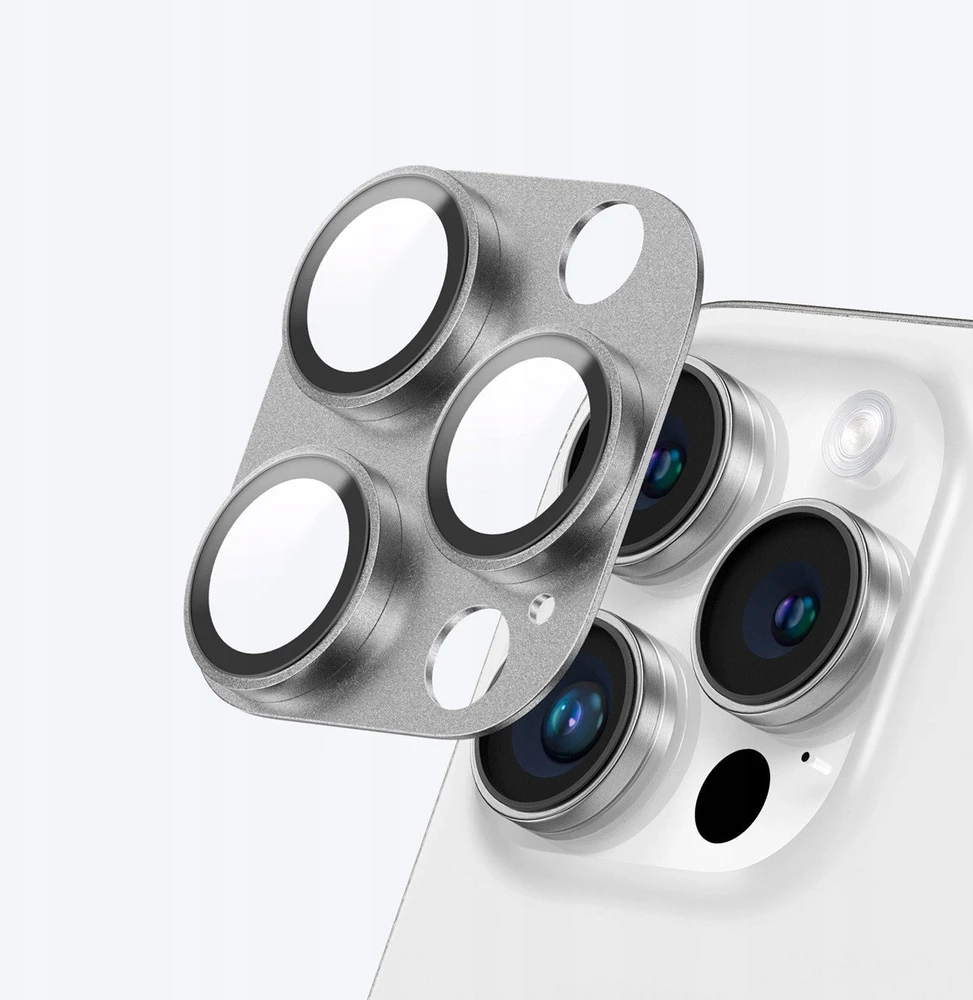 Nezatříděno AmazingThing Aviation-Grade Alloy Apsauginis stiklas Lens skirtas Apple iPhone 16 Pro / 16 Pro Max Camera Lens - Gray