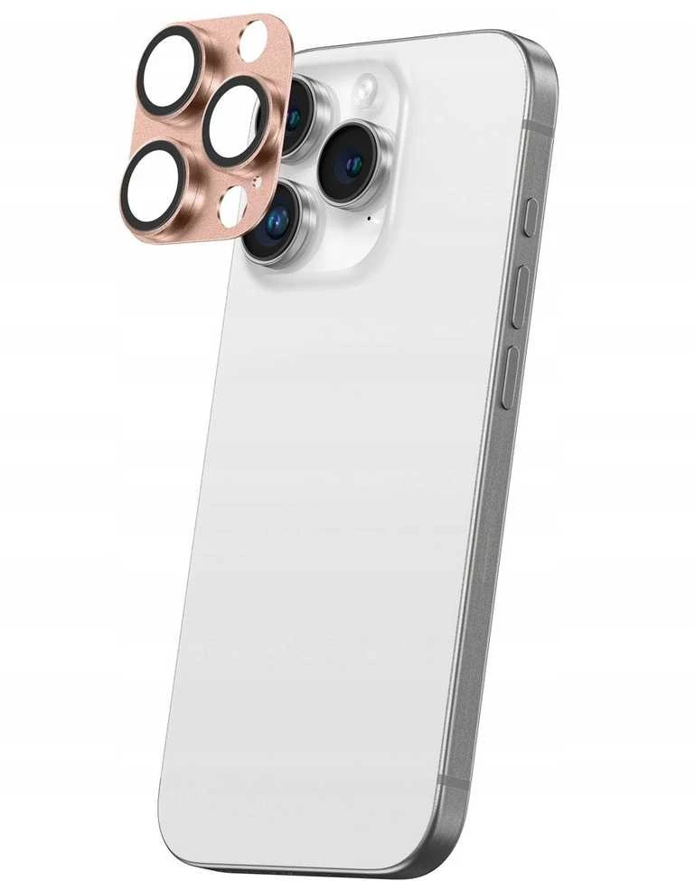 Nezatříděno „AmazingThing“ aviacijos klasės grūdinto stiklo lęšis „iPhone 16 Pro / 16 Pro Max“ kameros lęšiui – rožinio aukso spalvos