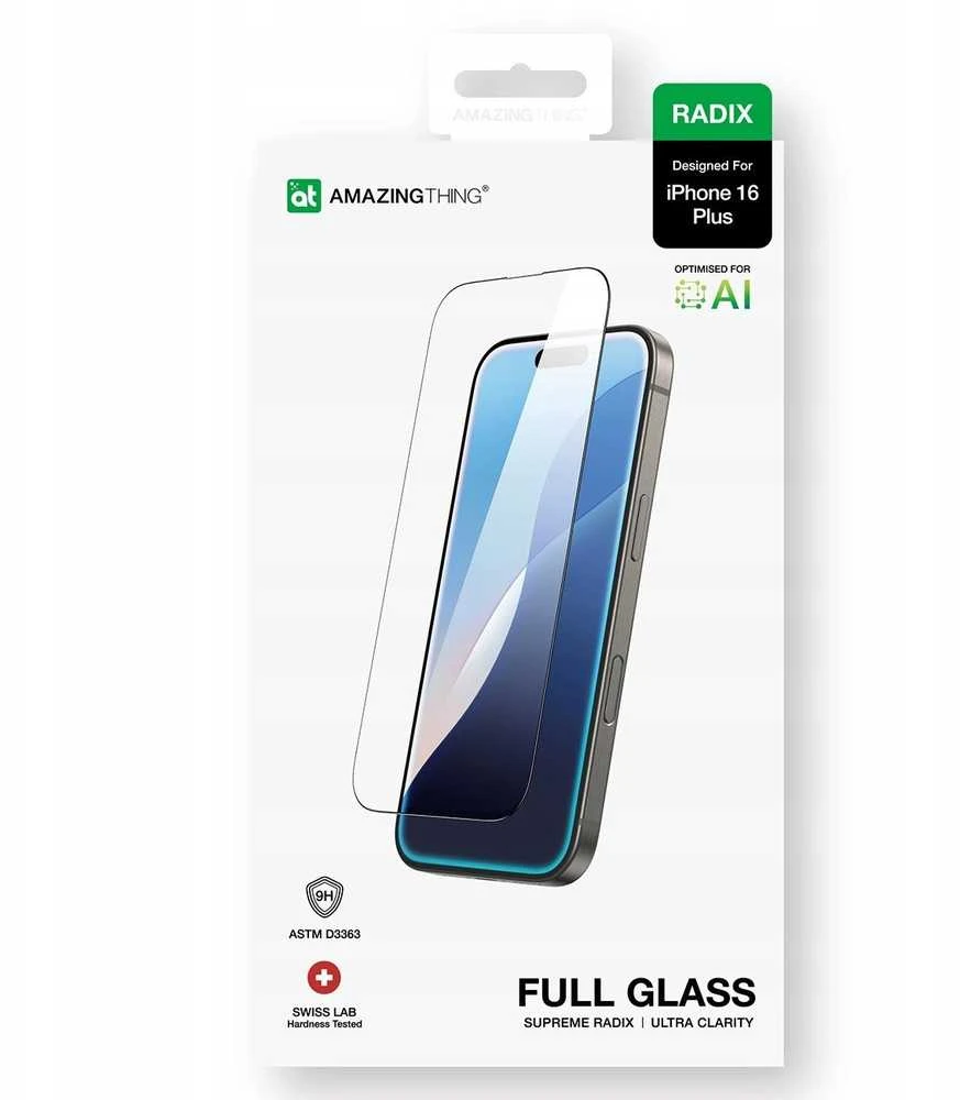 Nezatříděno AmazingThing Radix Full Glass apsauginis stiklas skirtas Apple iPhone 16 Plus