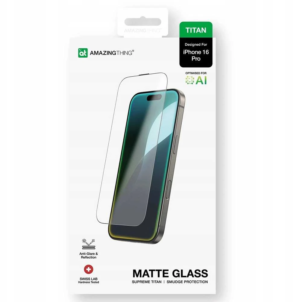 Nezatříděno „AmazingThing“ titano matinis grūdintas stiklas „iPhone 16 Pro“