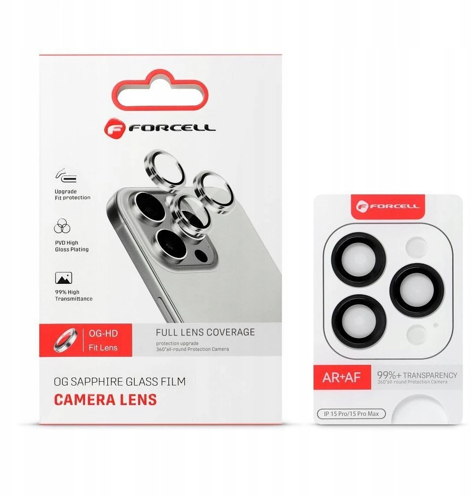 Grūdinto stiklo kameros objektyvas iPhone 13 / 13 Mini Forcell Premium mėlynas