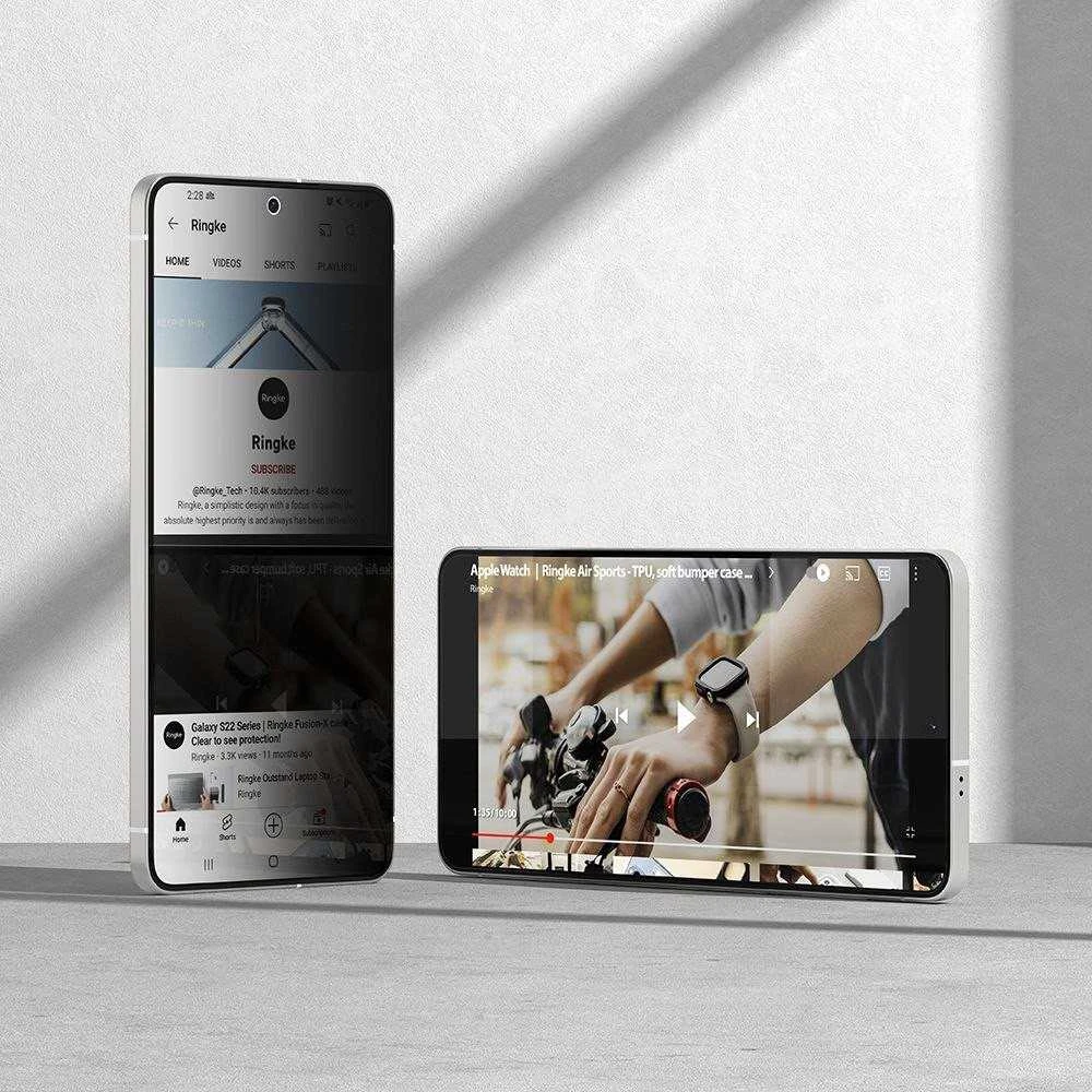 „Ringke Easy Slide“ 2 vnt. apsauginių stiklų „Samsung Galaxy S25 Edge“ dėklas, juodas