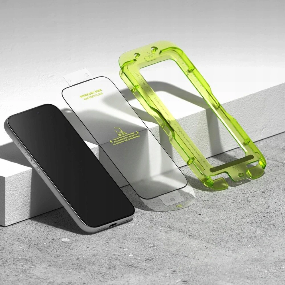 Ringke Easy Slide 2-pack apsauginis stiklas skirtas Apple iPhone 17 Pro – juodos spalvos