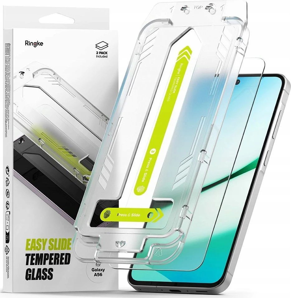 Ringke Easy Slide 2-pack apsauginis stiklas Samsung Galaxy A56 5G – skaidrus