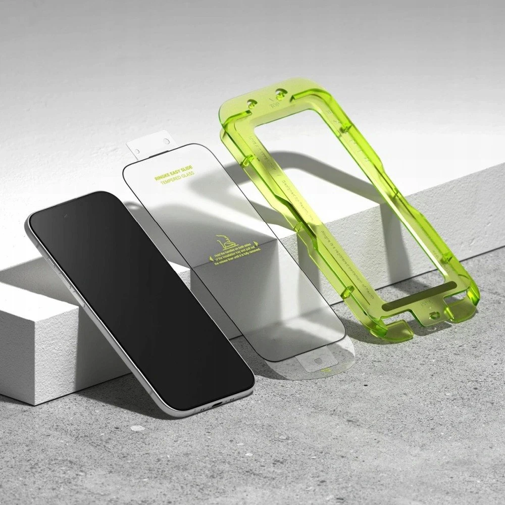 Ringke Easy Slide 2-pack apsauginis stiklas skirtas Apple iPhone 17 Air – juodos spalvos