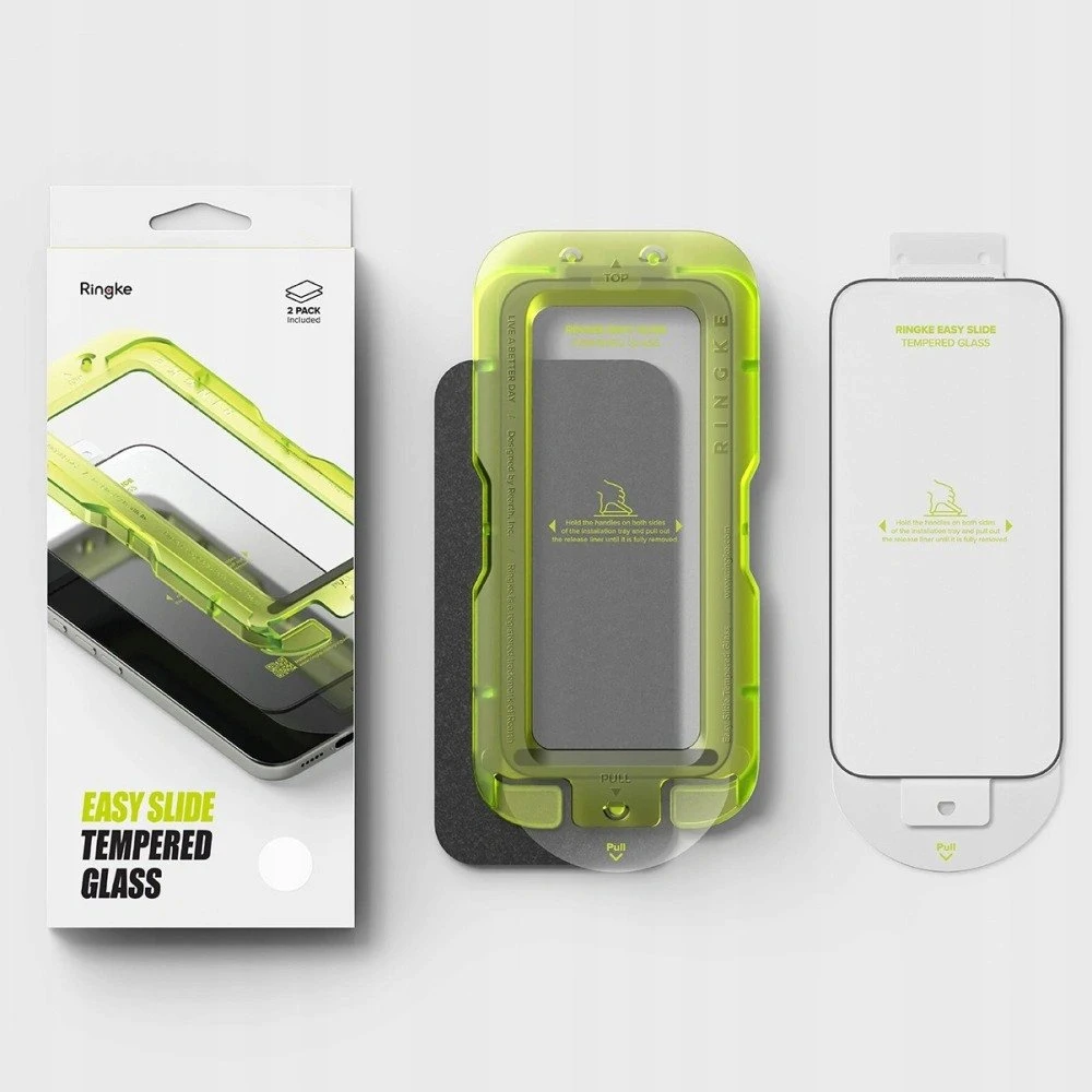 Ringke Easy Slide 2-pack apsauginis stiklas skirtas Apple iPhone 17 Pro – juodos spalvos