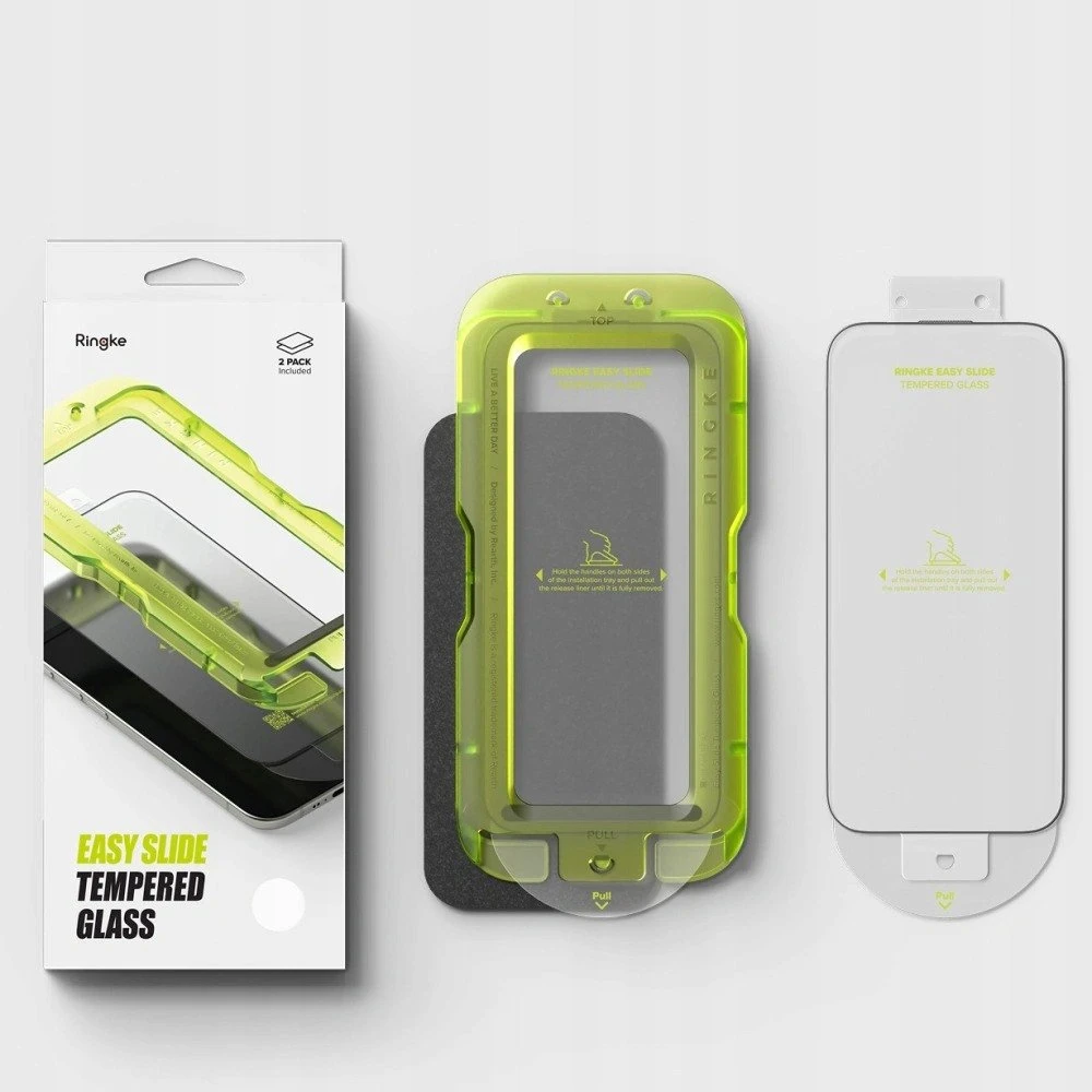 Ringke Easy Slide 2-pack apsauginis stiklas skirtas Apple iPhone 17 Air – juodos spalvos