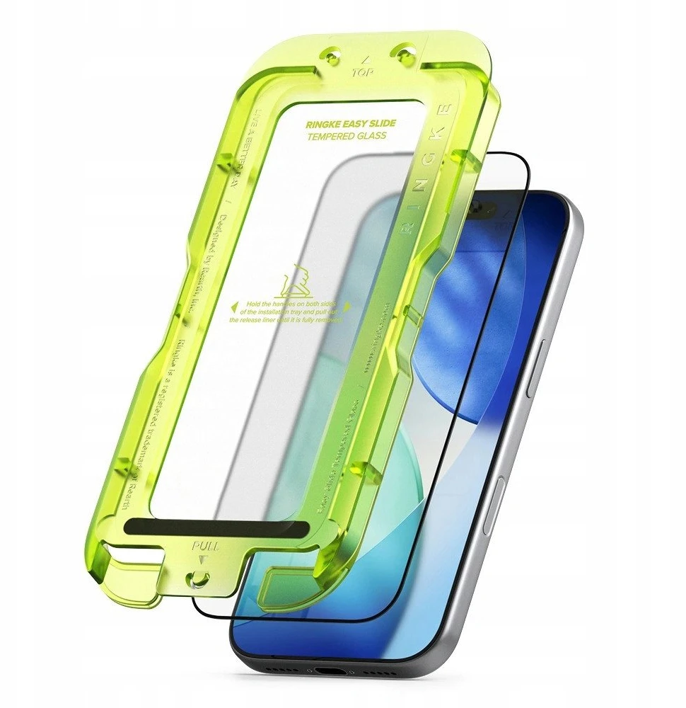Ringke Easy Slide 2-pack apsauginis stiklas skirtas Apple iPhone 17 Pro – juodos spalvos