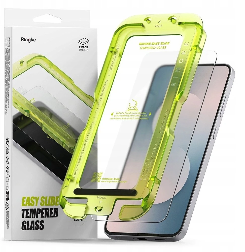 „Ringke Easy Slide Glass“ 2 vnt. sijonų Samsung Galaxy S25 FE