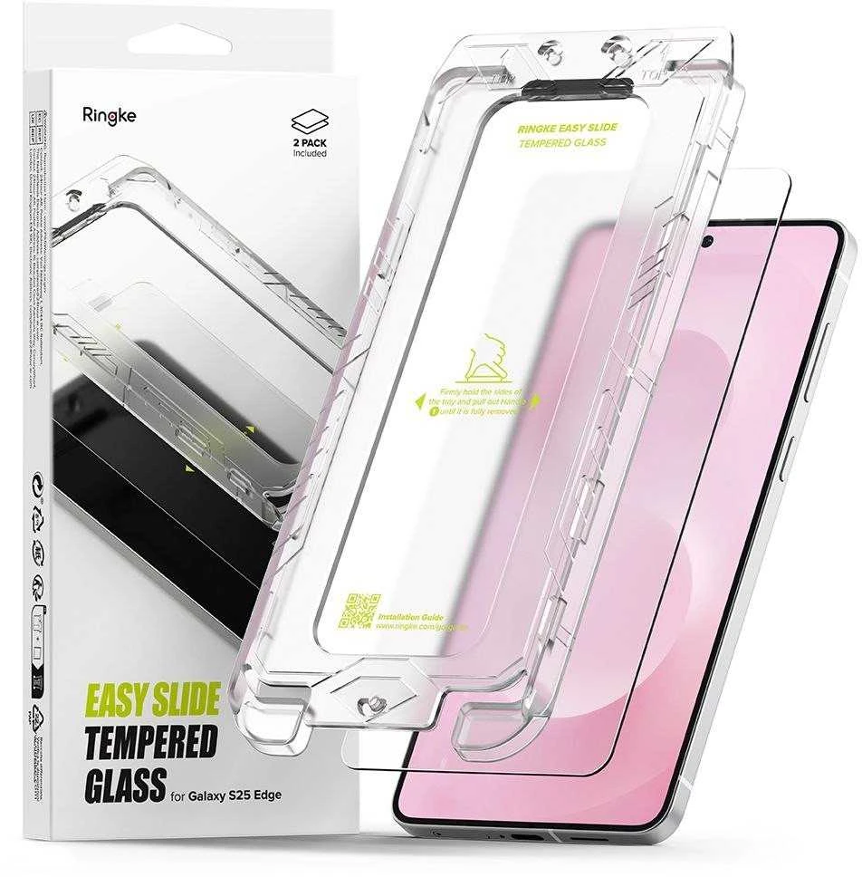 Ringke Easy Slide 2-pack apsauginis stiklas skirta Samsung Galaxy S25 Edge – skaidrus
