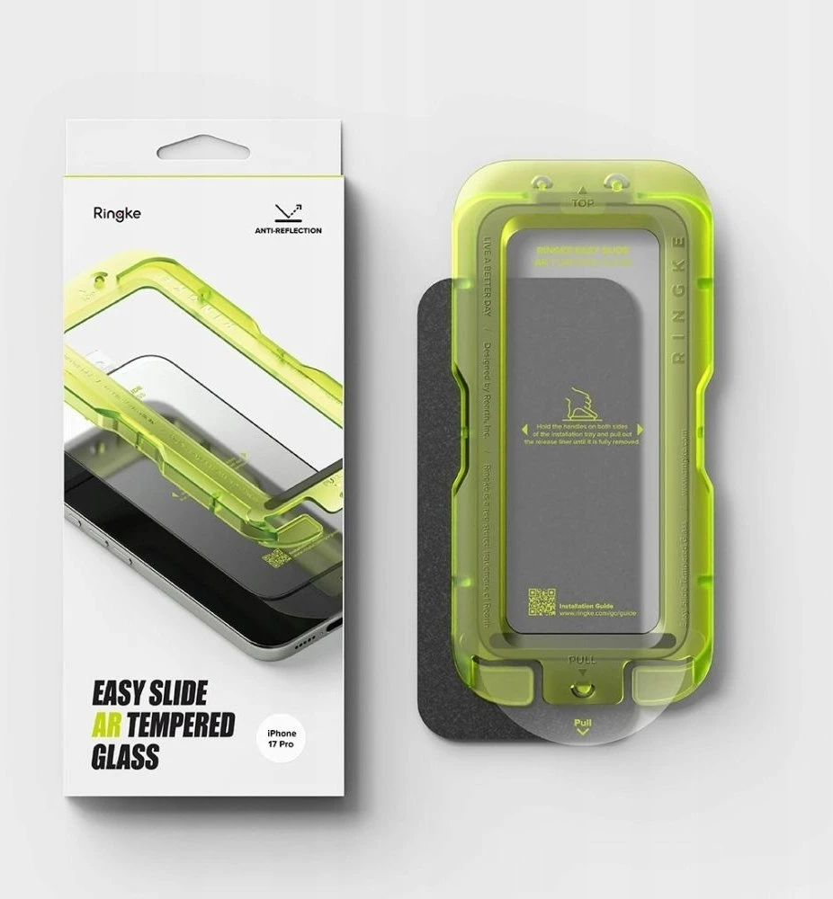 Apsauginis stiklas Ringke Easy Slide ANTI Apsauginis stiklas Apple iPhone 17 Pro juodos spalvos