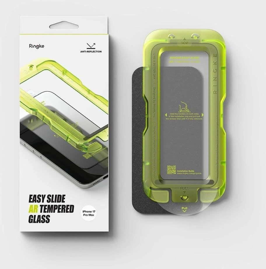 Apsauginis stiklas Ringke Easy Slide ANTI REFLECTIVE Apple iPhone 17 Pro Max juodos spalvos