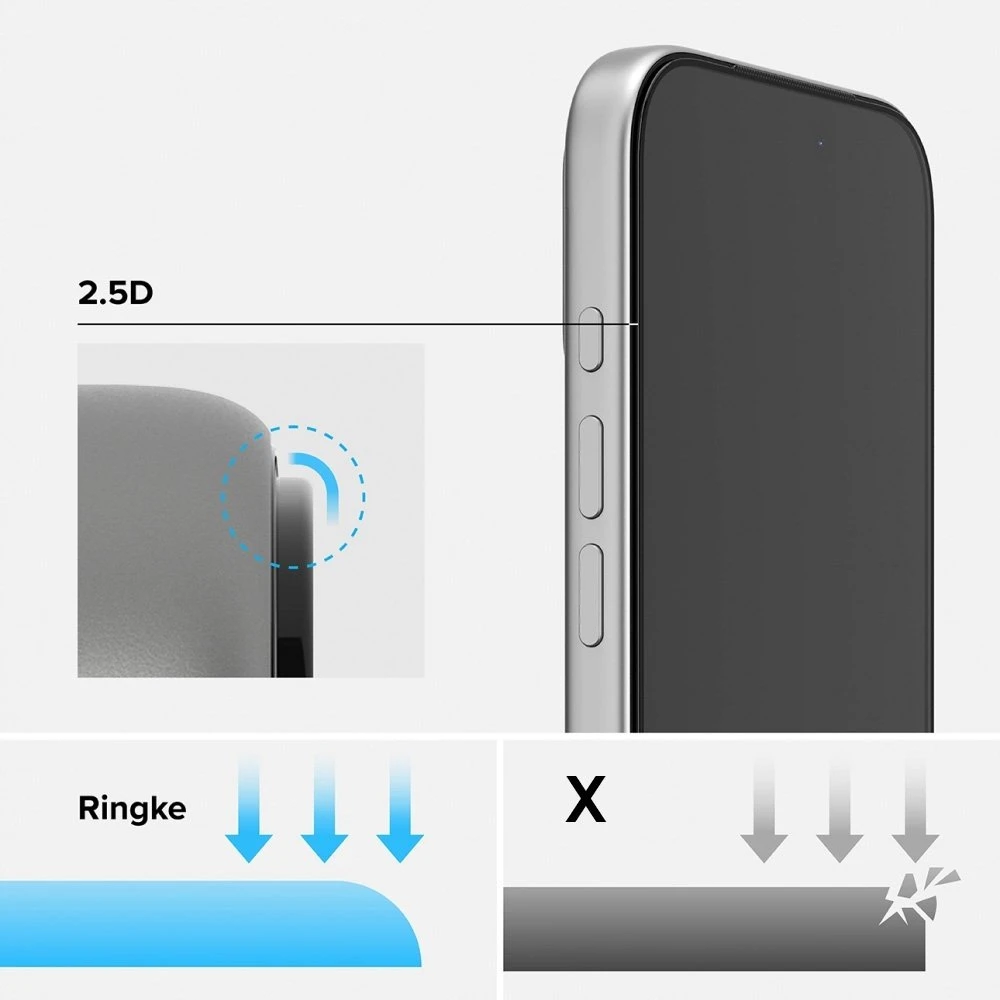 Apsauginis stiklas Ringke Easy Slide ANTI Apsauginis stiklas Apple iPhone 17 Pro juodos spalvos