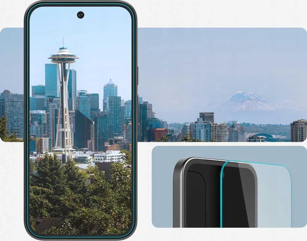 „Spigen Glas.TR Ez Fit“ grūdinto stiklo 2 vnt. pakuotė, skirta „Google Pixel 9A“ – skaidrus