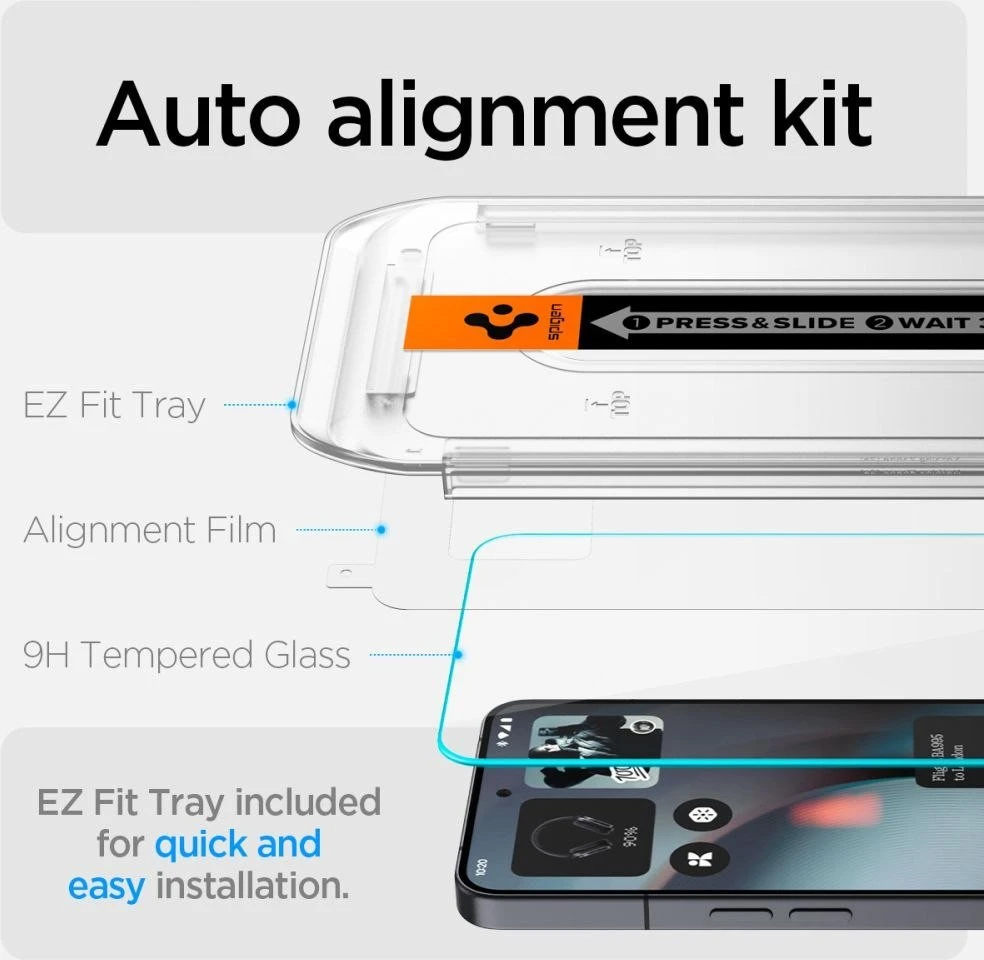 Spigen Glas.TR EZ Fit Apsauginis stiklas 2-pack skirtas Nothing Phone 3 – Transparent