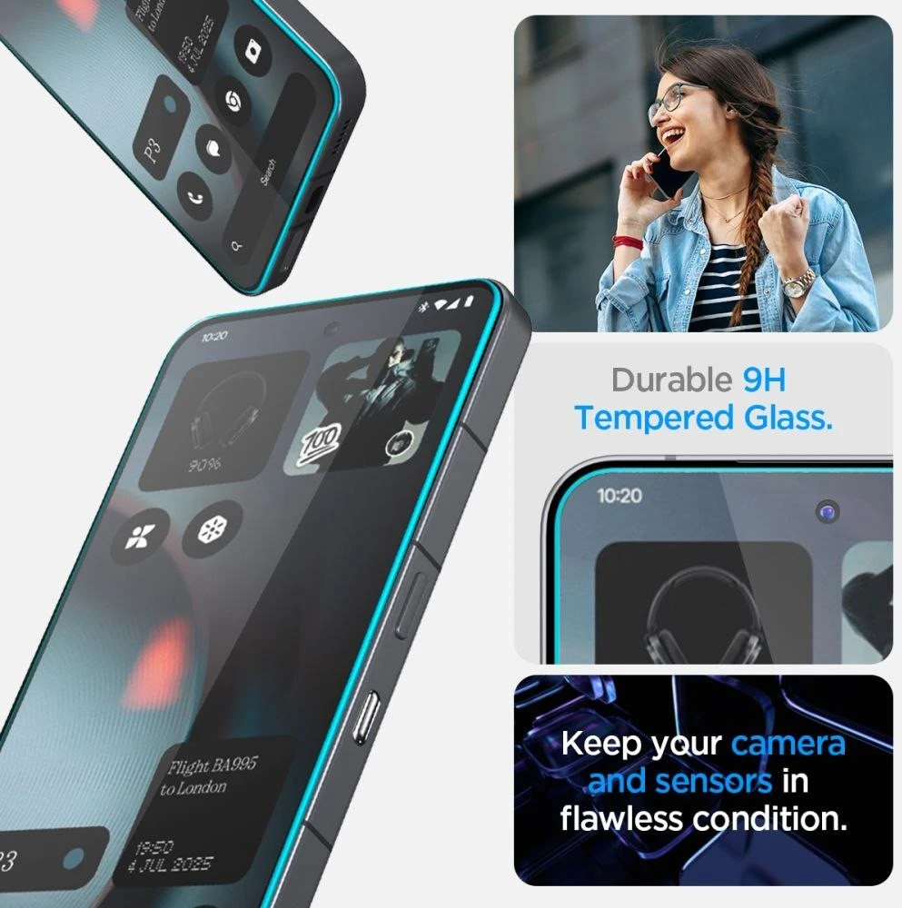 Spigen Glas.TR EZ Fit Apsauginis stiklas 2-pack skirtas Nothing Phone 3 – Transparent