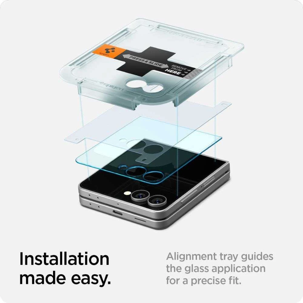 „Spigen Glas.TR EZ FIT“ HD Galaxy Z Flip 7 skaidrus