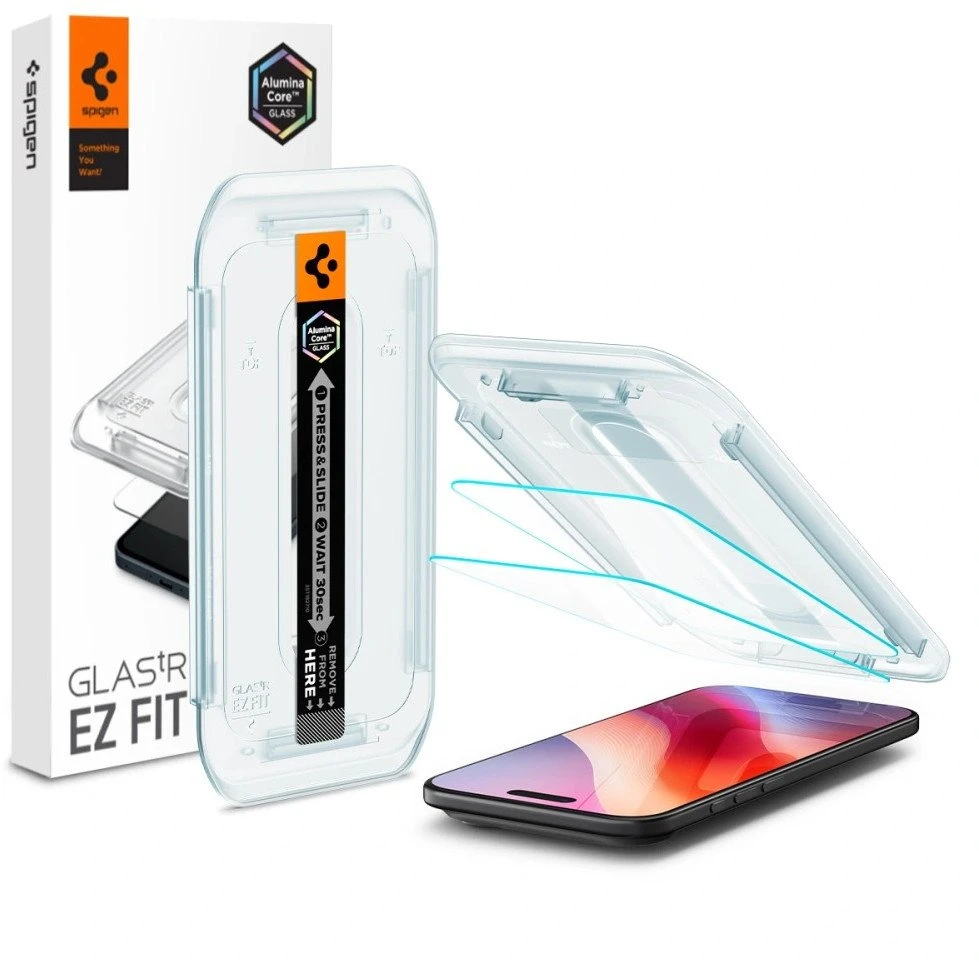 Ekrano apsauginis stiklas Spigen Glass tR EZ Fit 2 Pack, transparency - iPhone Air