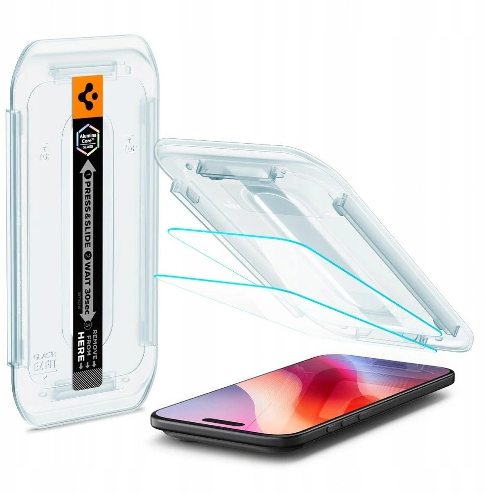 Ekrano apsauginis stiklas Spigen Glass tR EZ Fit 2 Pack, transparency - iPhone Air
