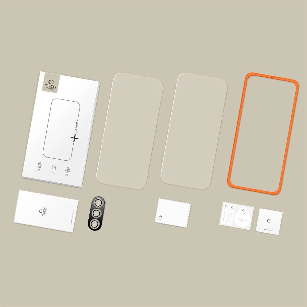 Tech-Protect Easy Set+ 3-pack apsauginis stiklas skirtas Samsung Galaxy S25 FE – transparent