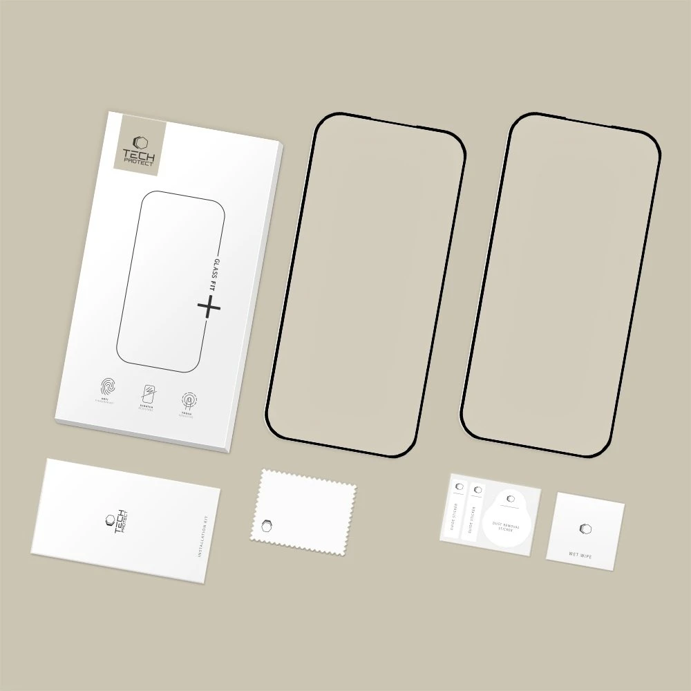 Tech-Protect Apsauginis stiklas Fit+ 2-pack Google Pixel 9A / 10A juoda