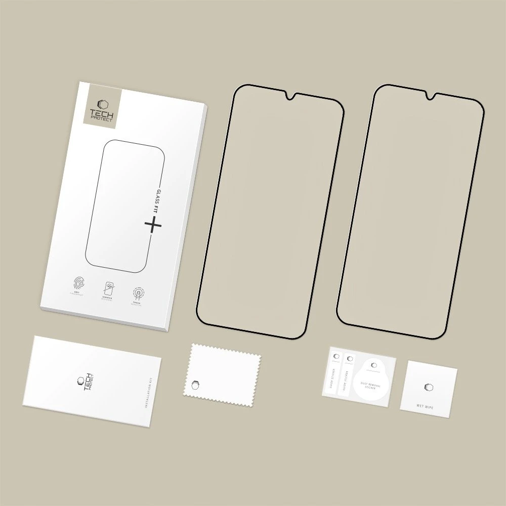 Tech-Protect Glass Fit+ 2-pack apsauginis stiklas skirta Xiaomi Poco M7 – juodas