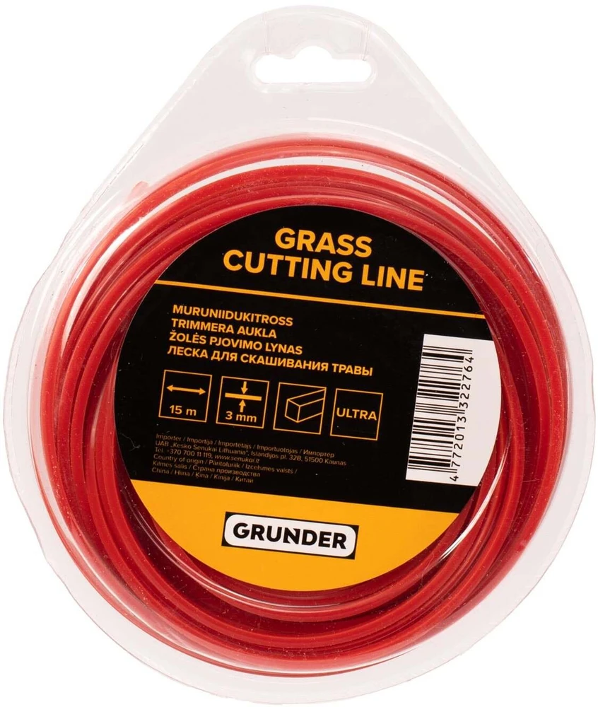 Grunder TRIMMER LINE 3.0MM 15M SQUARE ULTRA