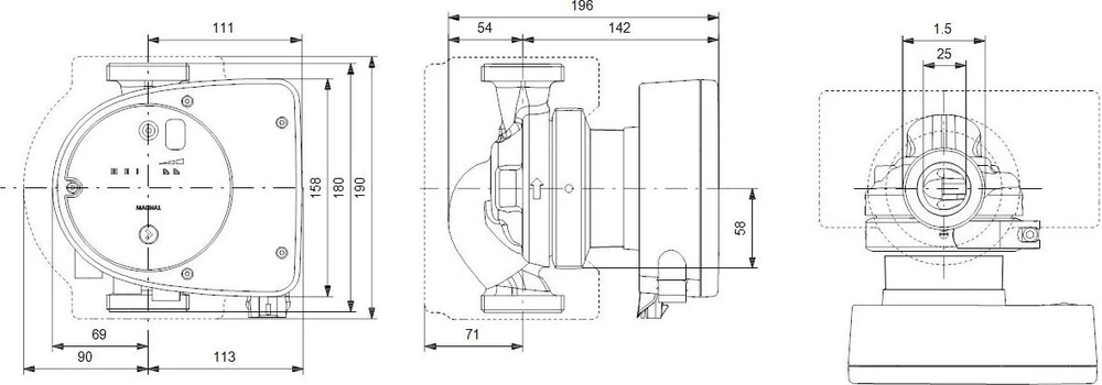 GRUNDFOS SIURBLYS MAGNA1 25-40 180 1X230V PN10