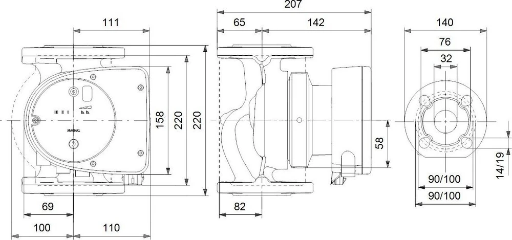 Grundfos Pompa CO MAGNA1 32-100 F (99221237)