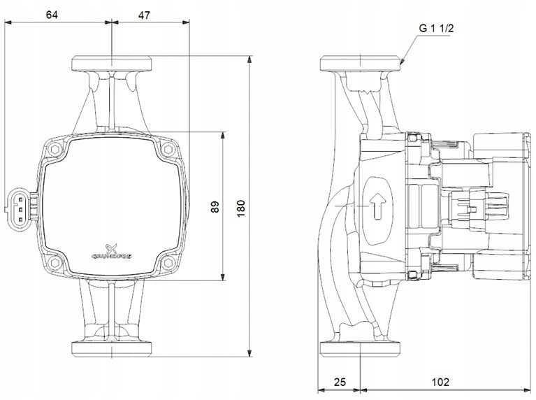 Grundfos SIURBLYS ALPHA1 25-60 180
