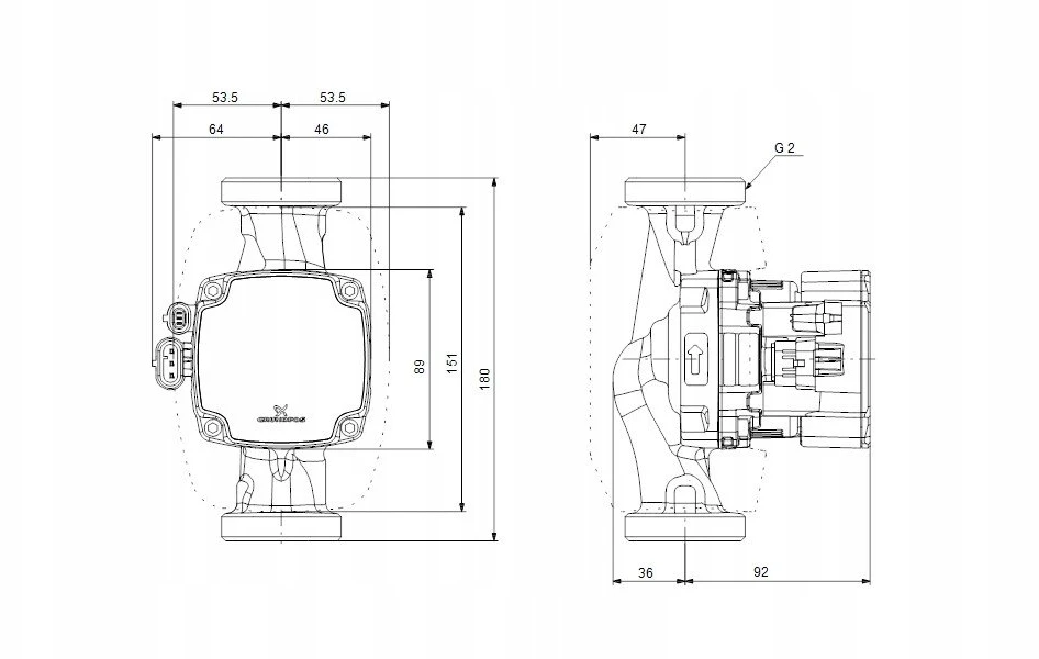 Grundfos Siurblys alpha2 GO 32-60 180mm