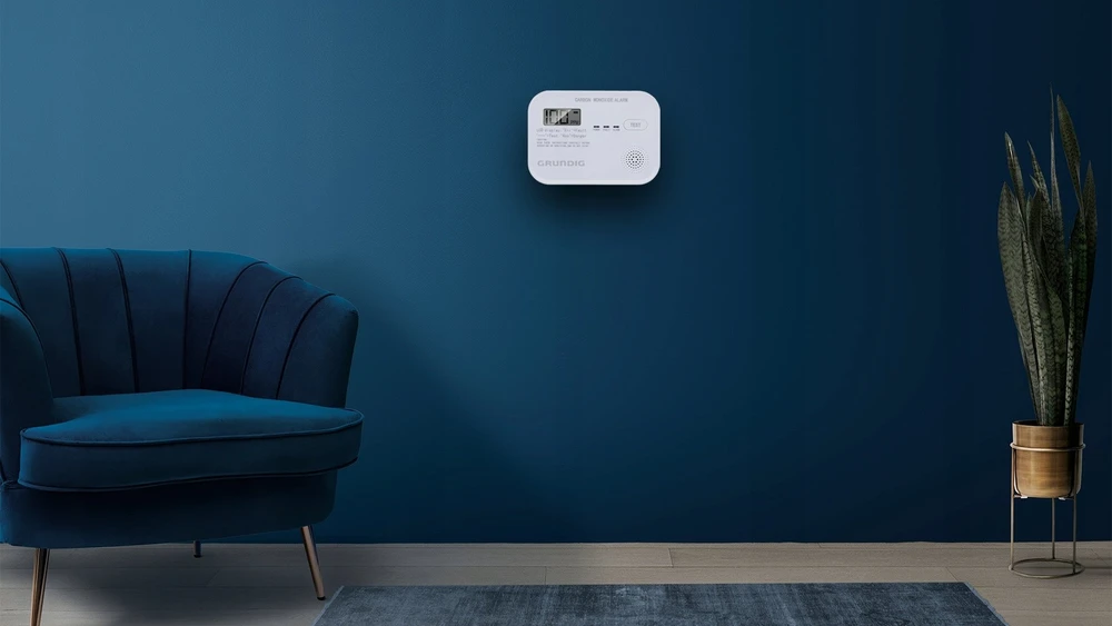 Grundig Anglies monoksido detektorius su LED lempute ir baterija