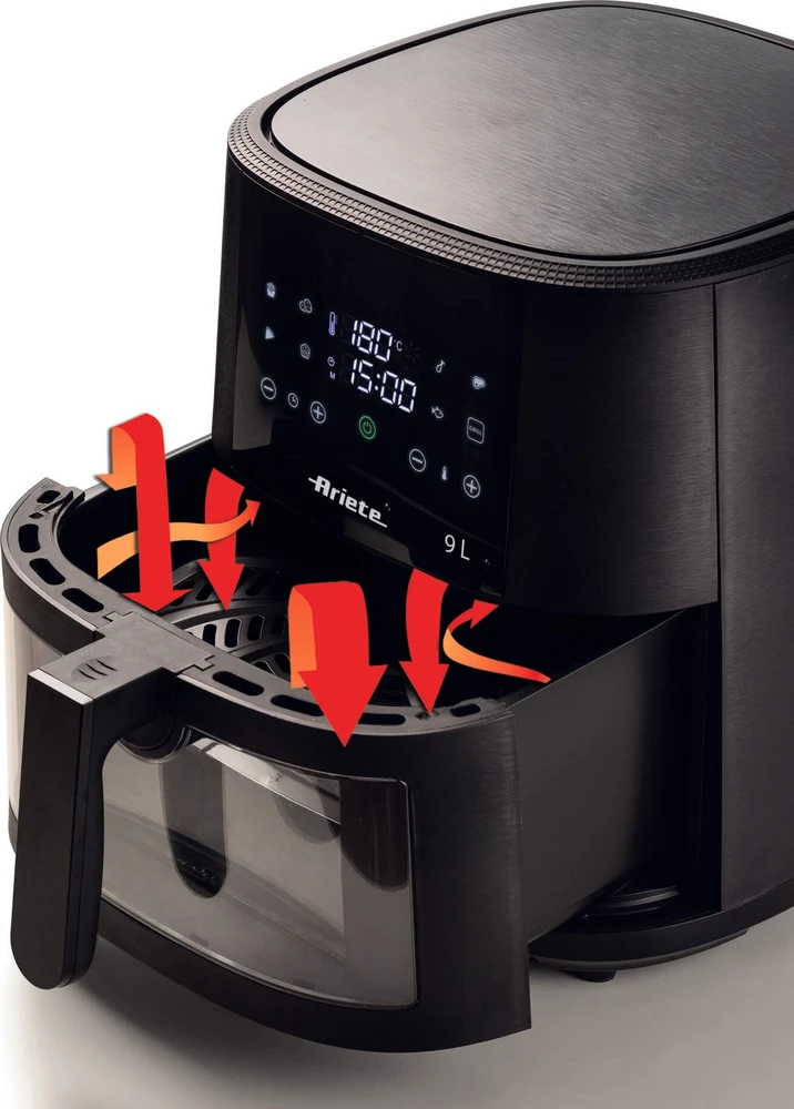 4630 Ariete Airy Fryer 9L karšto oro gruzdintuvė Juodas
