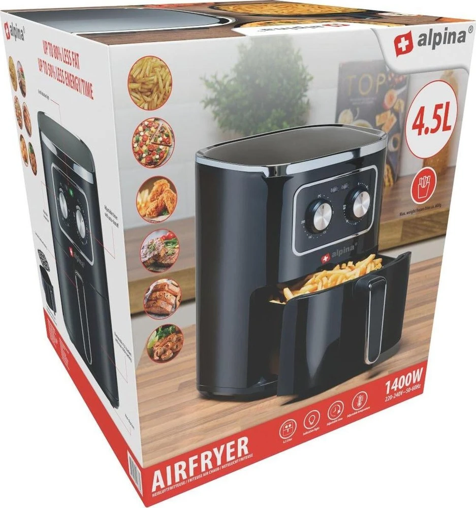 Gruzdintuvė Alpina oro keptuvė 1450W 4,5L