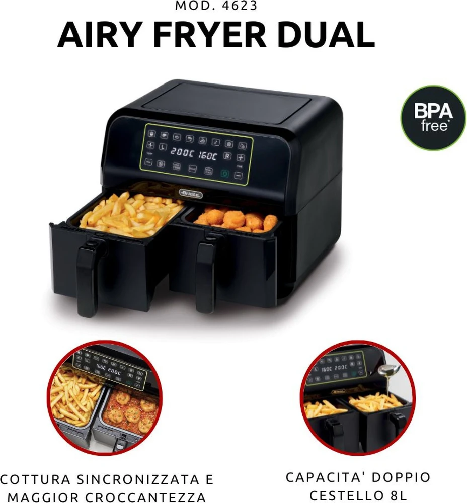 Gruzdintuvė 4623 Ariete Airy Fryer Dual
