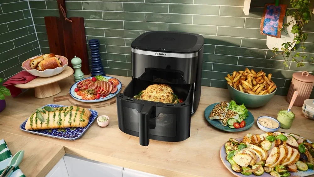 Bosch Serie 6 MAFS2671B gruzdintuvė Vienguba 7,2 l Atskirai stovinti 1800 W karšto oro gruzdintuvė Juodas
